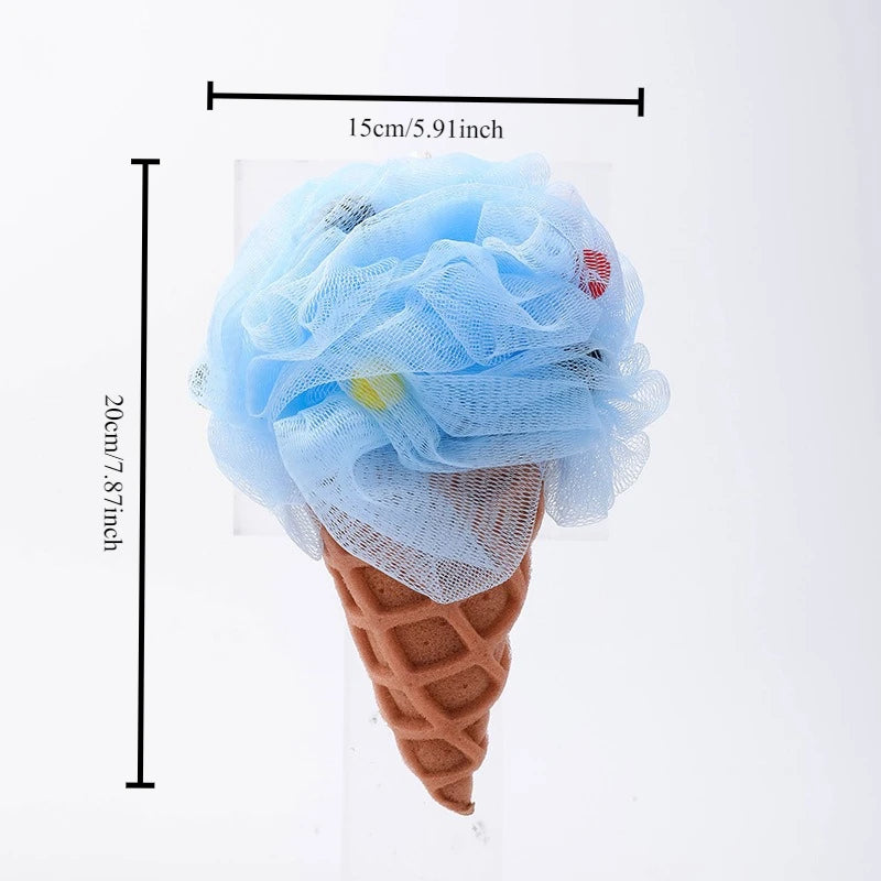1PC Ice Cream High-quality PE Material Bath Ball Rainbow Bath Ball Cute Cartoon New Creative Bathing Tools Creative Gift