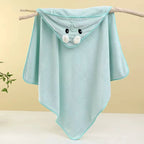 0-3Y Baby Shower Unisex Baby Bathrobe Flannel Cloak Cartoon Boy Girl Ultra-Soft Hooded Spa Robe Bath Towel Newborn Cover-Up