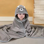 Infant Bath Towel Toddler Bathrobe Boy Girl Blankets Swaddle With Hood Cartoon Coral Fleece Towel Blanket Newborn Kids Bedding