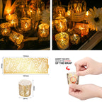 Flameless Tea Light Candles Battery Operated Votive LED Tealights with Paper Lampshade for Wedding Valentine Halloween Christmas