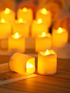 Flickering LED Ivory Electronic Candle, Flameless Tealight Candle, Battery Operated LED Tealight Candle, Ideal for Weddings, Tab
