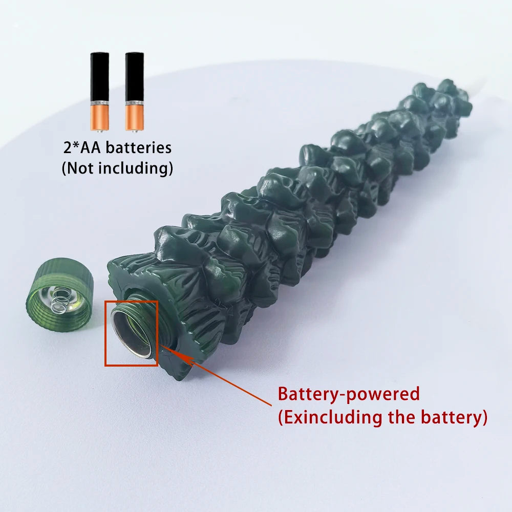 4pcs Christmas Tree LED Flameless Taper Candles, Flickering Christmas LED Taper Candles Light Battery Operated