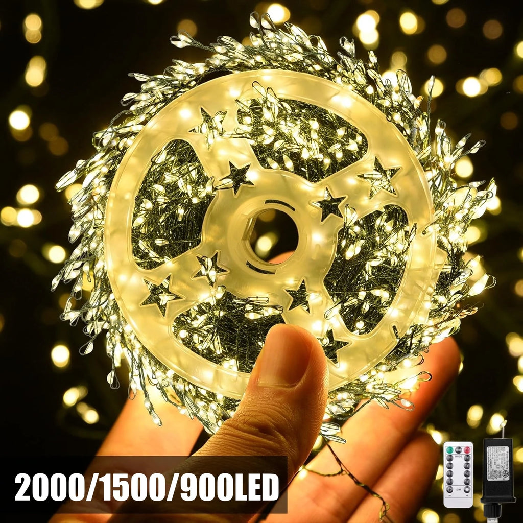 LED Firecracker String Lights EU/US Plug Remote Control Halloween Garland Fairy Light for Wedding Party Christmas Decoration
