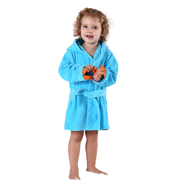 MICHLEY Dinosaur Baby Bathrobe Cartoon Cotton Hooded Soft Infant Bath Towel Robe Pajamas For Kids Boy Girl Children Winter 1-5T