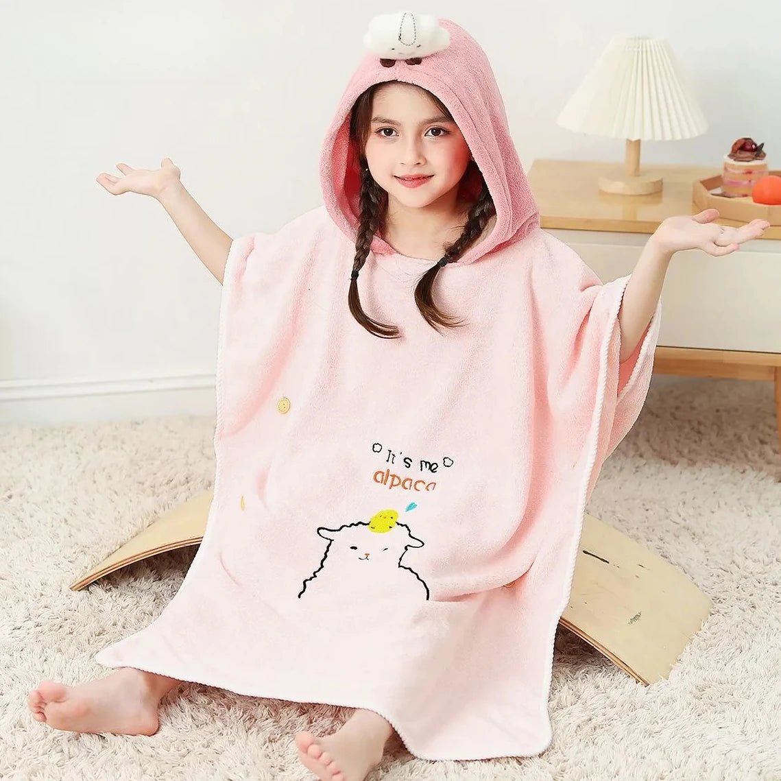 Cute Kids Baby Bathrobe Hooded Children Bathrobes Microfiber Bath Robe Cartoon for Boys Girls Toddler Beach Swim Towels