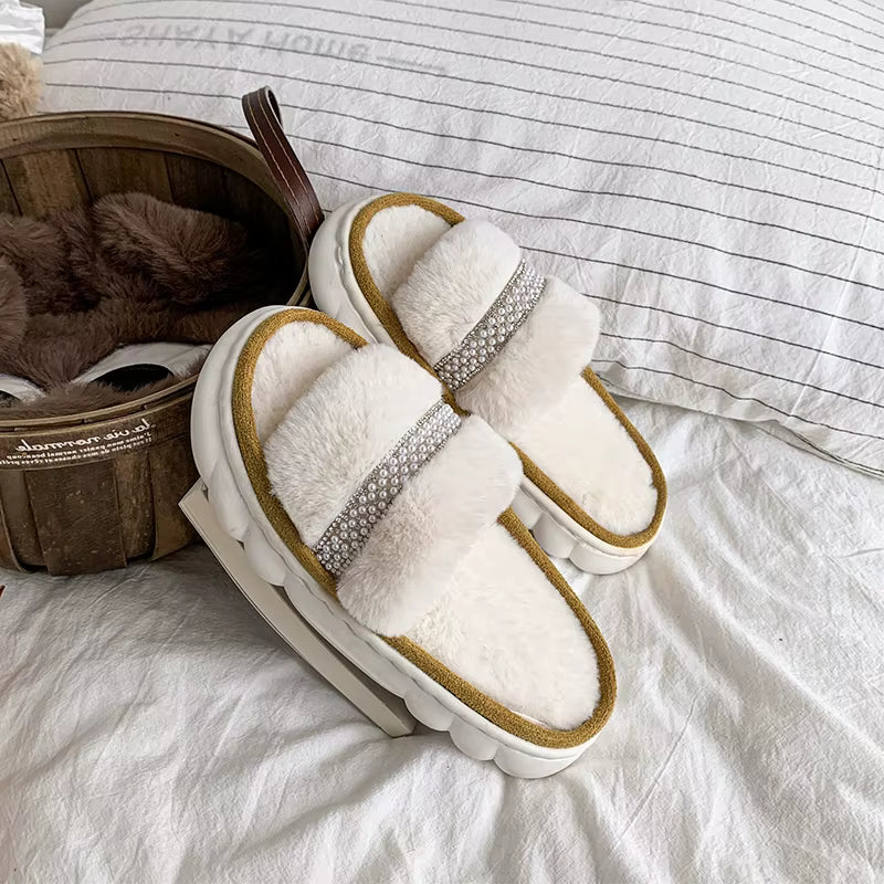 Cozy Cotton-Lined Opened Toe Slippers for Kids