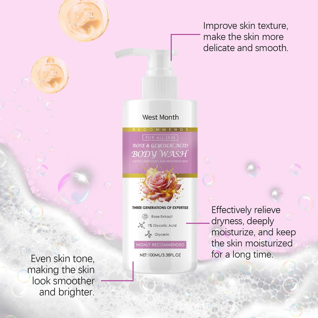 Exfoliating Shower Gel Deep Cleansing Remove Old Dead Skin Brighten Skin Tone Moisturizing Smoothing Refresh Whitening Body Wash