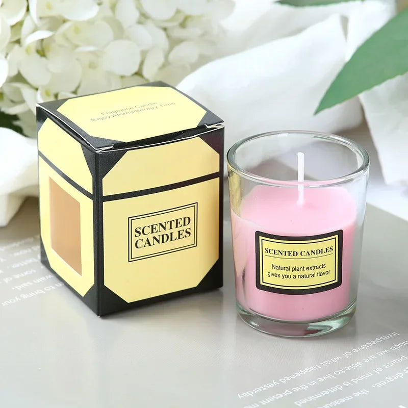 Plant wax scented candle gift box soybean candle glass cup scented candle indoor smokeless Hotel fragrance