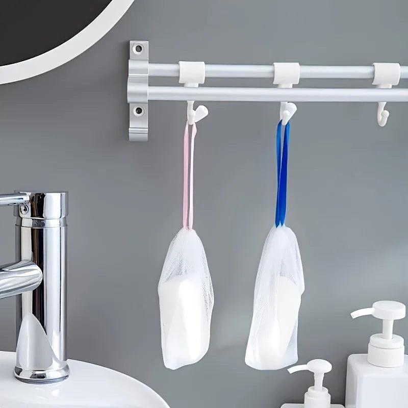 10pcs Square Soap Saver Bags, Double-Layer Durable Mesh Soap Pouches with Drawstring, Multi-Purpose Handmade Soap Bags for Body