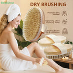 ♥Boar Bristle Bath Brush Scrubbing Brush Body Brush Rub Back Artifact Body Beauty Brush Massage Brush