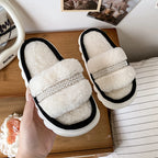 Cozy Cotton-Lined Opened Toe Slippers for Kids
