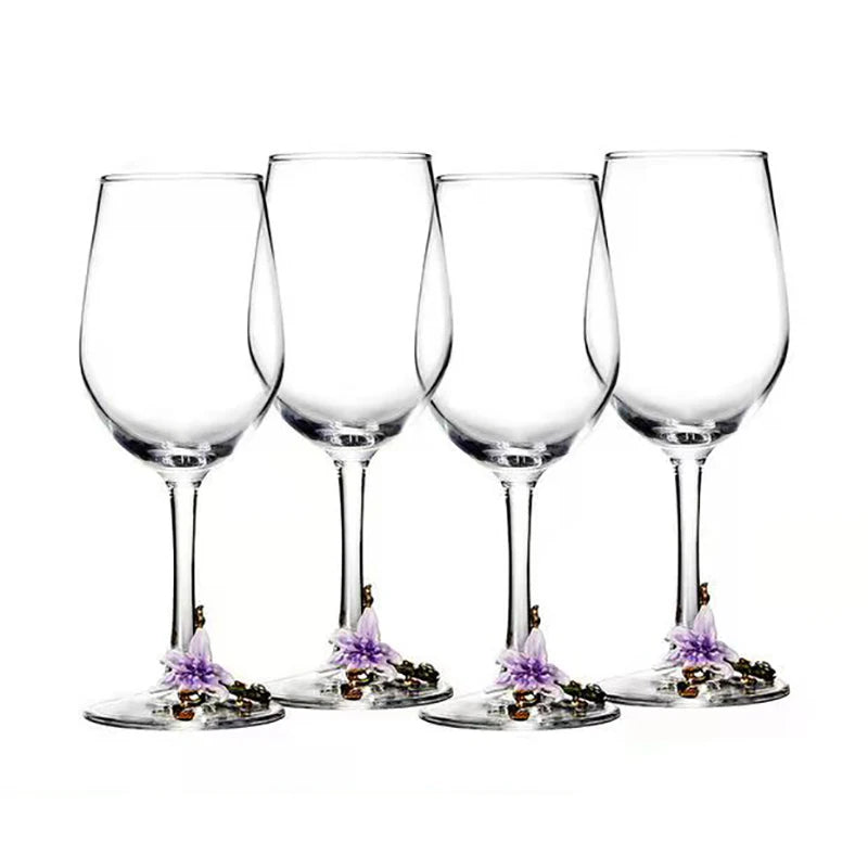 Creative Enamel Crystal Goblet Glasses for Champagne Glass Luxury Glass Cups Glasses of Wine Wineglass Vintage Drinking Cup Set