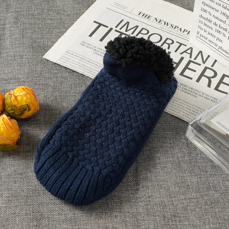 Warm Winter Socks for Women Non-Slip Snow Sleep Socks Cozy Knitted Indoor Floor Slippers with Anti-Skid Bottom for Home