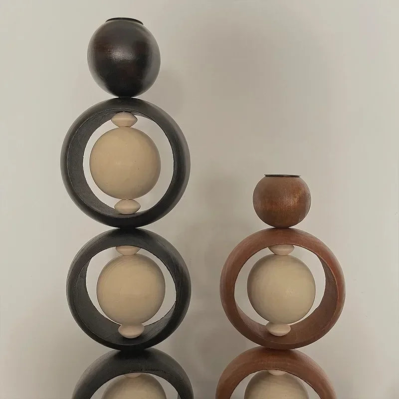 Solid Wood Vintage Candle Holders Creative Household Luxury Aesthetic Candle Holders Professional Home Furniture Decoration