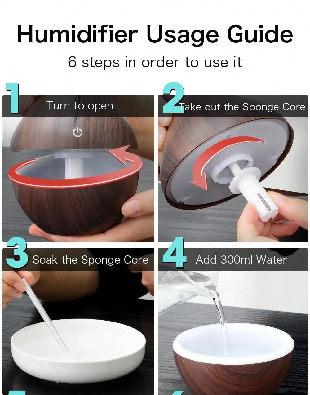 200ml Air Humidifier Essential Oil Diffuser USB Mist Maker Mini Humidificador with Colorful Light for home office car