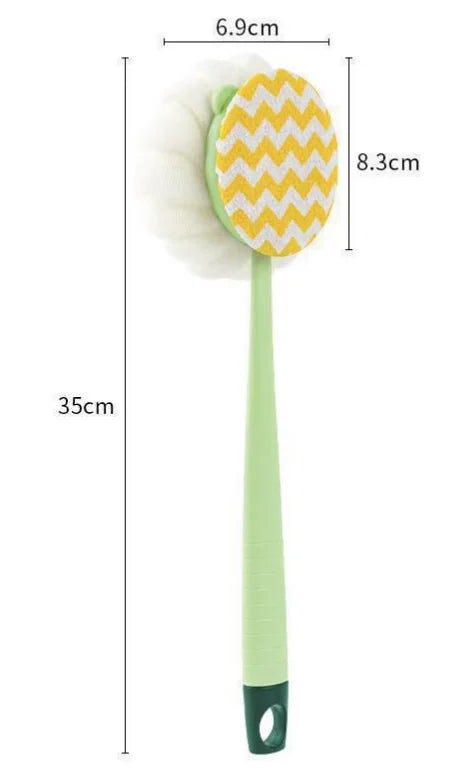 Loofah Back Scrubber Long Handle Shower Body Brush with Soft Mesh Sponge for Women Skin Exfoliating Bath, Massage