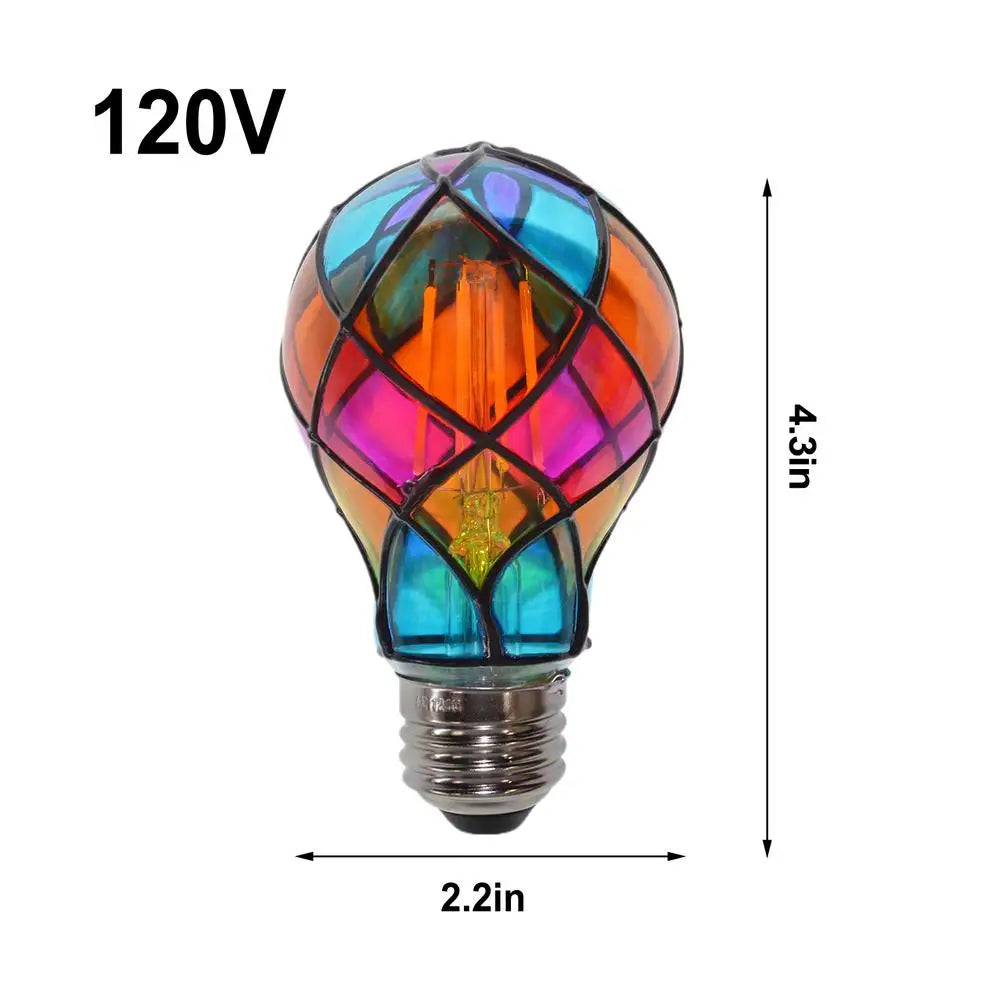 Stained Glass Light Bulb E26 E26 4W 120V Colorful LED Romantic Lighting For Christmas Party Festive Bedside Lamp Indoor decor