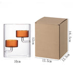 Glass Candle Holder Cylinder Hurricane Candleholder Artistic Tealight Containers for Wedding Party Desktop Room Home Decorations