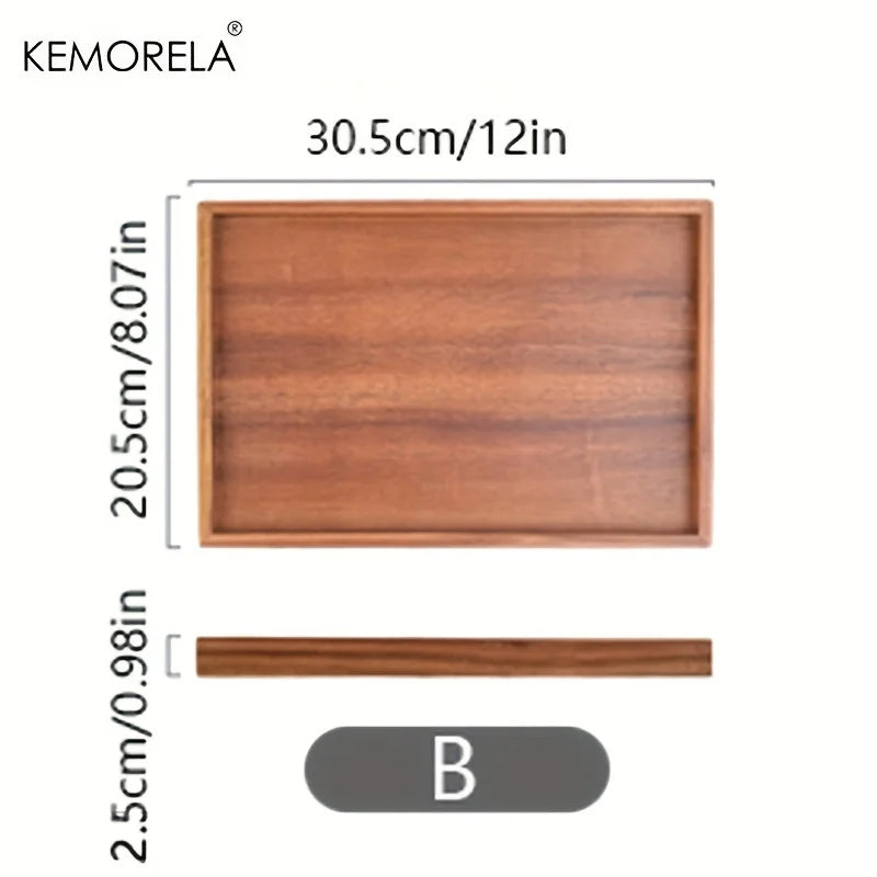 1PCS Retro Wooden Rectangular Storage Trays Hotel Dessert Dinner Tea Food Tableware Serving Tray Home Kitchen Wooden Tray
