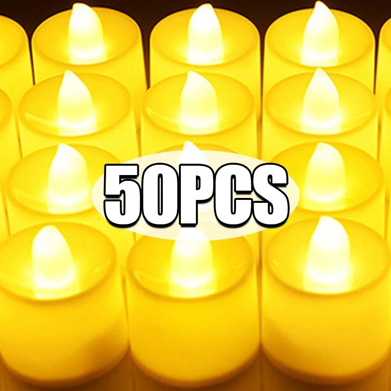 LED Electronic Candles Lights Flameless Flickering Candle Battery Powered Wishing Tealights Home Wedding Party Decor Lighting