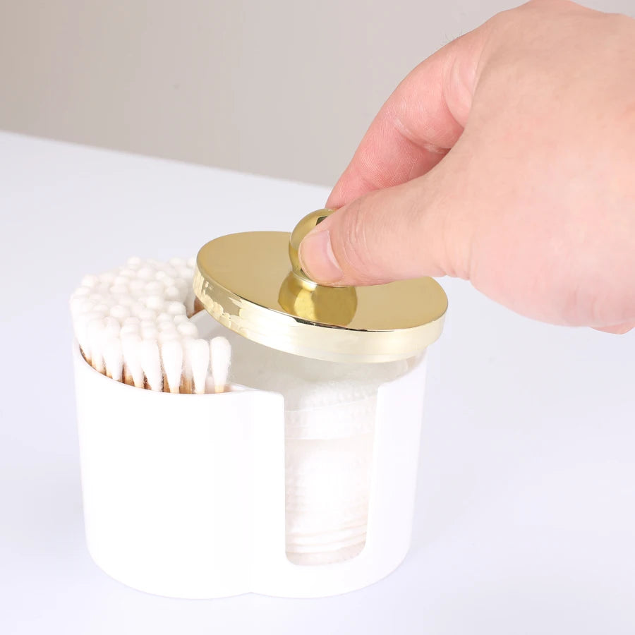 Bathroom Storage Container for Makeup Accessories Qtip Holder Clear Cotton Swab Cotton Balls Organizer Clear Vanity Organizer