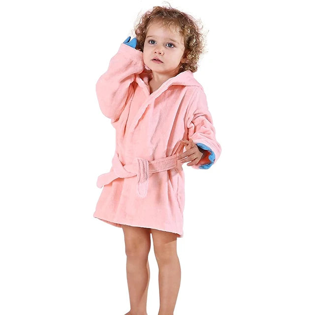 MICHLEY Animals Dinosaur Hooded Baby Bathrobe Cotton Soft Infant Bath Towel Robe Pajamas For Kids Boy Girl Children Winter 1-5T