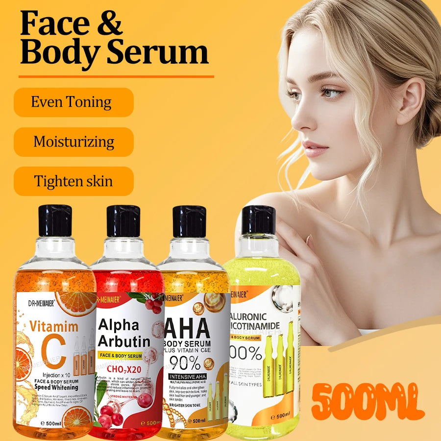 Body Lotion AHA Hydroxy Acid & VC Moisturizing Brightening Body Lotion Nourishing Moisturizing Skin Skin Care Products 500ml