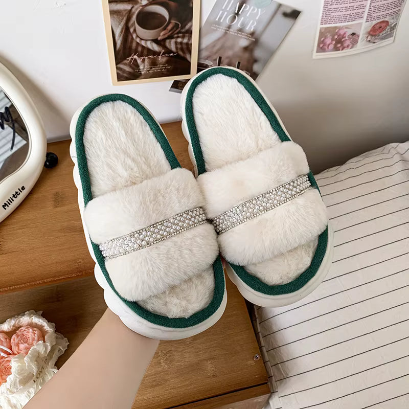 Cozy Cotton-Lined Opened Toe Slippers for Kids