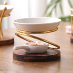 Aroma Oil Burner Warmer Oil Incense Wax Melt Burner with Candle Spoon Office Living Room Spa Yoga Home Decor Wedding Gifts