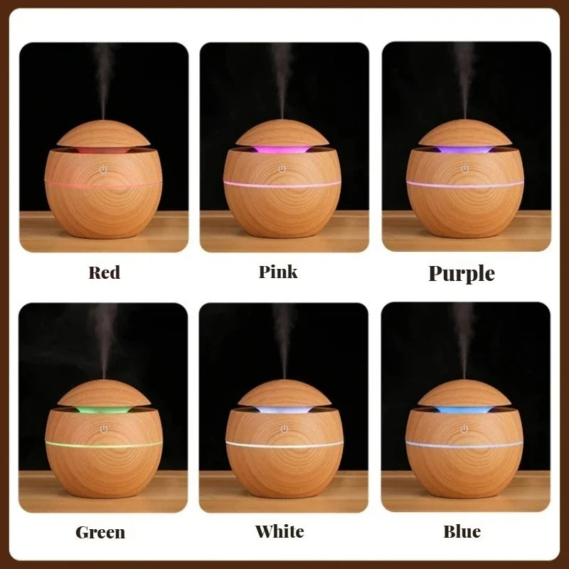Essential Oil Aroma Diffuser USB Ultrasonic Cool Mist Sprayer Wood Grain Air Humidifier Electric Purifier for Home , Car, office