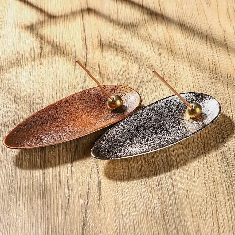 Incense Stick Holder for Sticks Japanese Style Healing Incense Burners with Ash Catcher Vintage Bronze Censer Rack 5.5 Inches