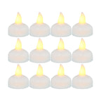 12Pcs LED Floating Candle Light Waterproof Flameless Floating Tealight Smokeless Flickering Prop Lamp Decor for Party