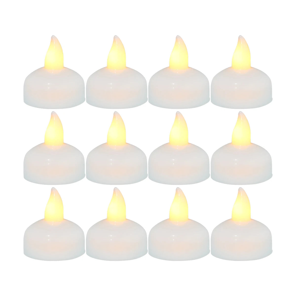 12Pcs LED Floating Candle Light Waterproof Flameless Floating Tealight Smokeless Flickering Prop Lamp Decor for Party
