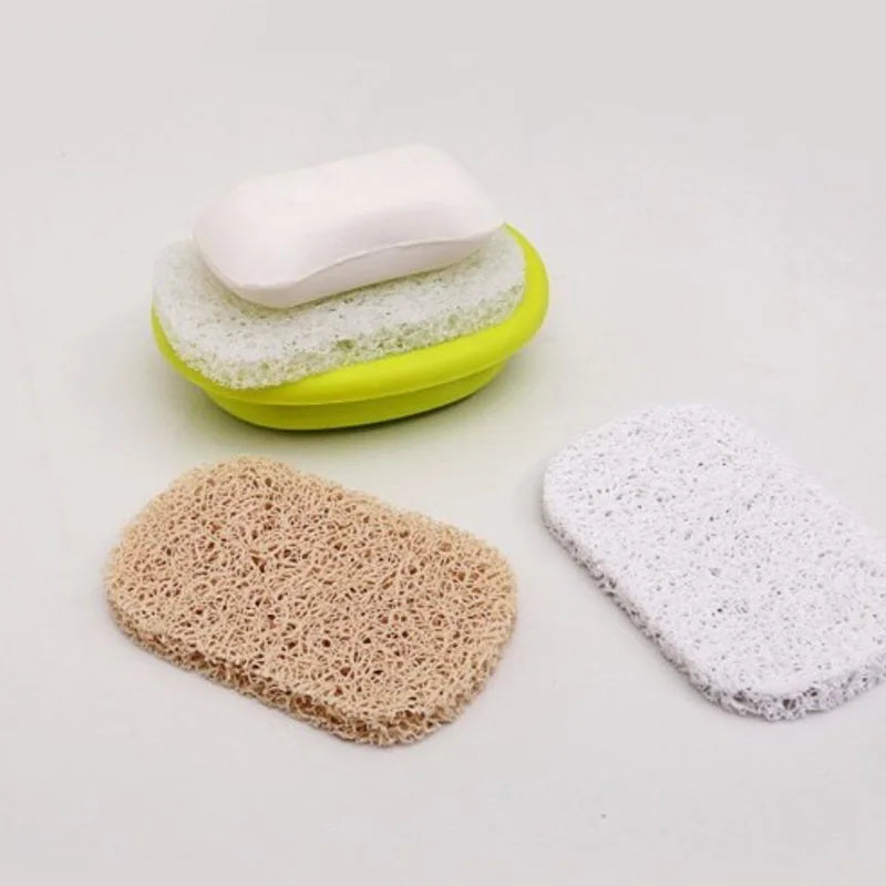 【N】Soap Saver Draining Lift Pad Self Draining Soap Bar Holder Nonslip Soap Dish Tray Shower And Bath Cleaning Sponge Holder