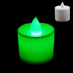 Flameless LED Tea Lights Candles Battery Powered Coloful Flickering Pillar Candles Votive Tealight Romantic Party Home Decor