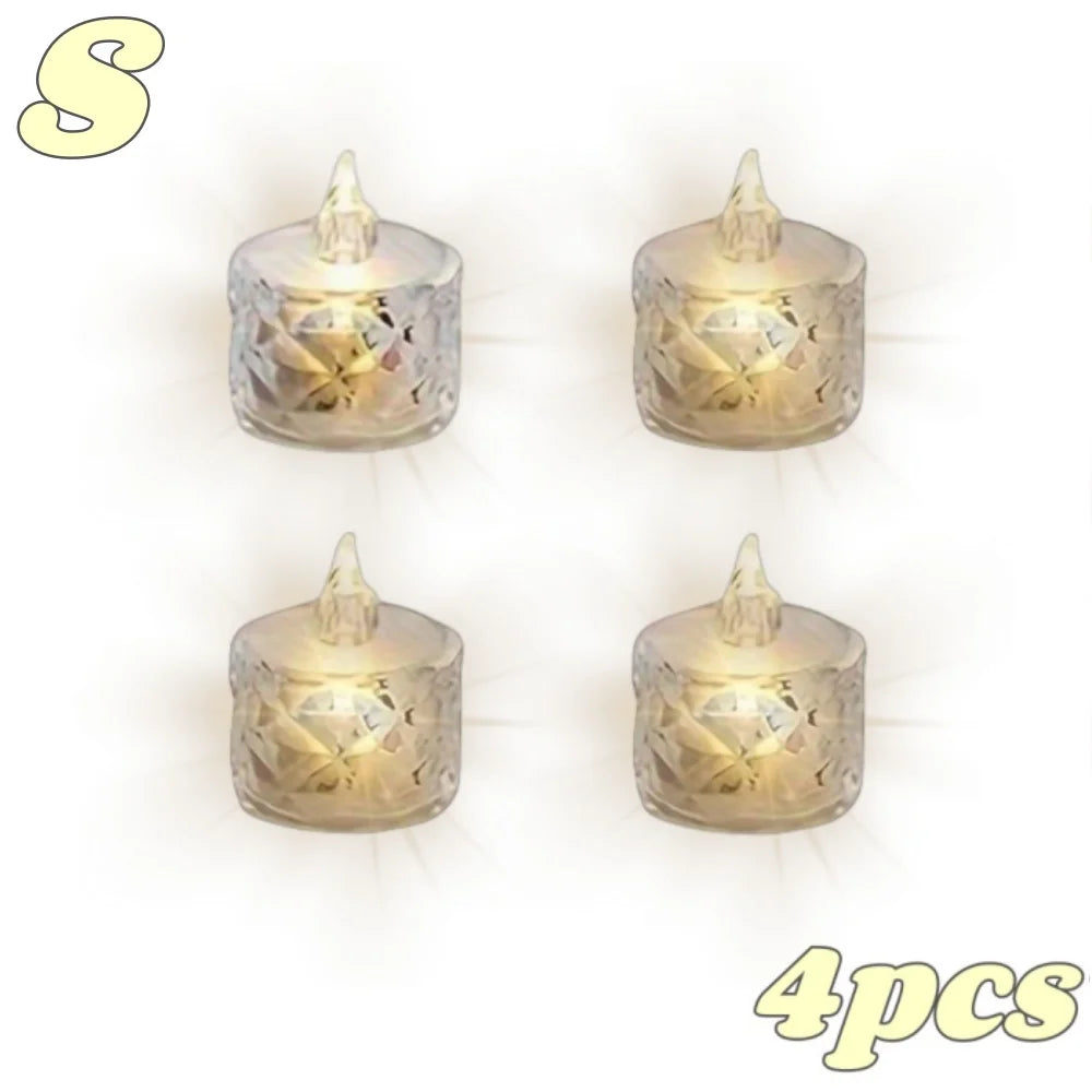 4/12pcs Flameless Plastic Candles Lights Battery LED Tealight with Realistic Flame for Home Holiday Wedding Party Tabletop Decor