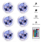Submersible LED Lights with Remote Control RGB Changing Underwater Light Small Led Candle Light for Pool Party Wedding Decor