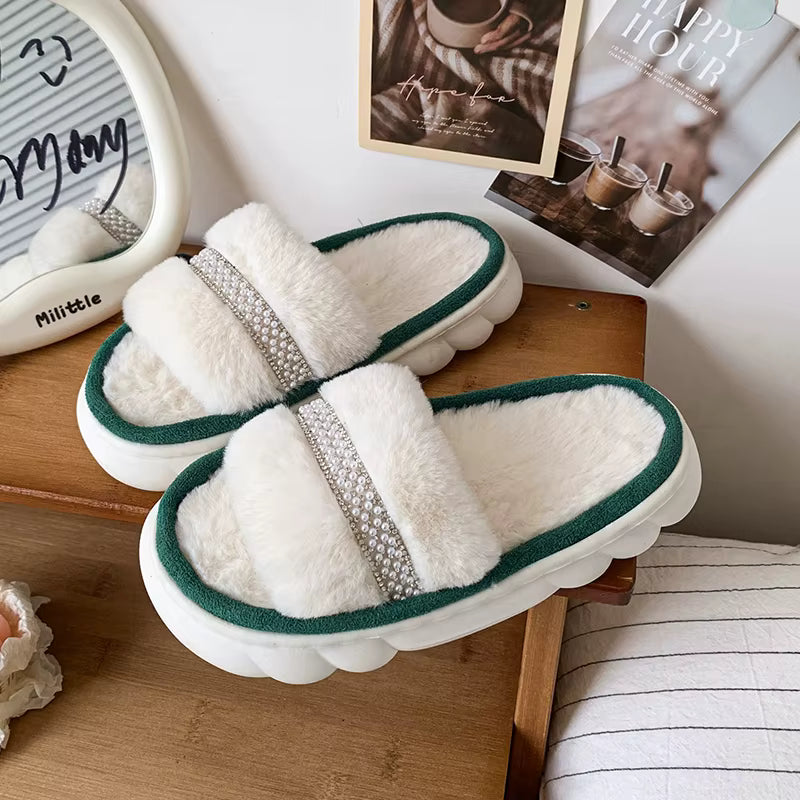 Cozy Cotton-Lined Opened Toe Slippers for Kids