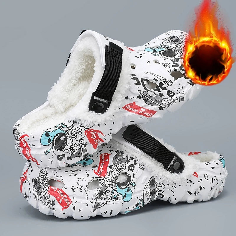 Warm Winter Slippers for Men Short Plush Cotton House Shoes Non-Slip Comfortable Indoor Outdoor Soft Cozy Home Footwear Size 47