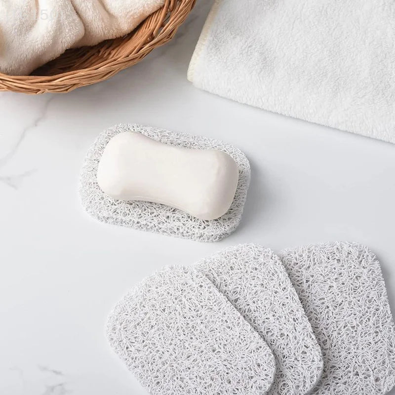 【N】Soap Saver Draining Lift Pad Self Draining Soap Bar Holder Nonslip Soap Dish Tray Shower And Bath Cleaning Sponge Holder