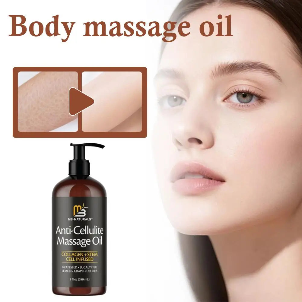 Anti-cellulite Body Massage Oil 240ml Moisturizes Body Skin Smoothing Soft Stress Relief Muscle Lightening Brightening Skin Care