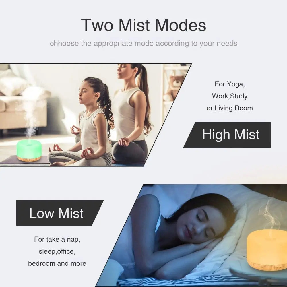 500Ml Scent Diffuser Ultrasonic Air Humidifier Atomization Essential Oil Diffuser Quiet Operation For Living Room And Office