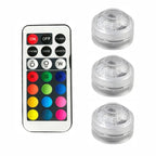 10 LEDs Submersible Light with Remote Control Battery Powered Underwater Night Lamp for Pool Vase Bowl Wedding Party Decoration
