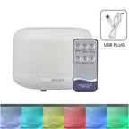 500ml Essential Oil Diffuser Quiet Aroma Mist Diffusers Scent Diffuser Wood Grain Remote Control Ultrasonic Air Humidifier