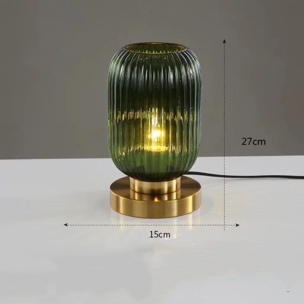 Nordic Modern Glass Table Lamps Bedroom Bedside Night Light Study Office Decoration Reading Home Lighting LED Living Room Desk
