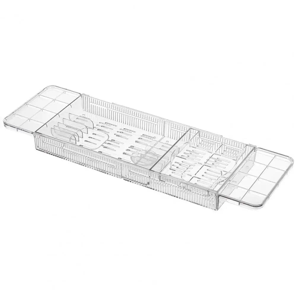 Tub Tray with Handles Luxury Spa Bathtub Caddy Tray with Retractable Design for Phone Tablet Wine Cup Organization Transparent