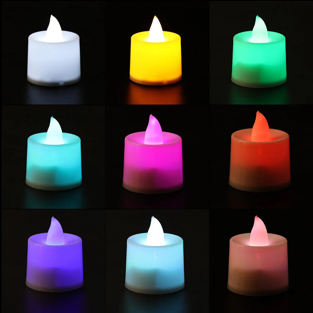LED Flameless Candle Lights Battery Powered Colorful Tealight for Home Birthday Wedding Party Decor Romantic Candles Light Lamps