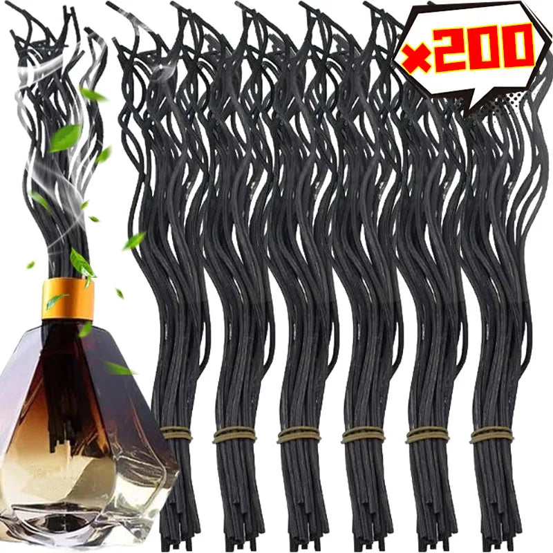 10/200PCS Reed Diffuser Sticks Long Wavy Rattan Reed Fragrance Rods Air Freshener Odor Removal for Home Decor Fragrance Sticks
