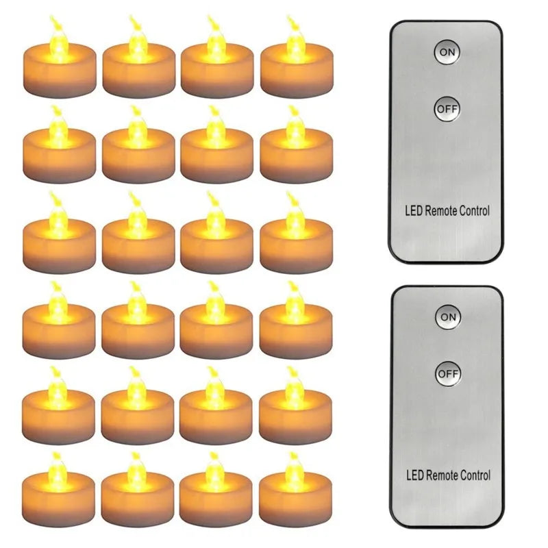 Flameless Tea Lights LED Candles with Remote Control Battery Operated Electronics Tealights for Wedding Home Christmas Decors