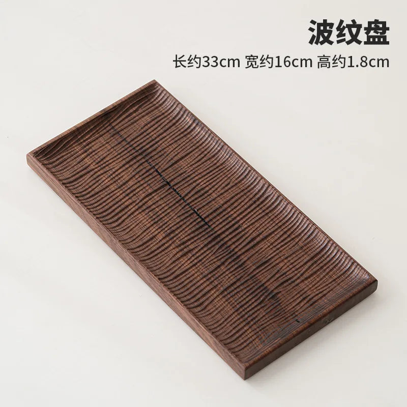 Walnut wood rectangular tray dry bubble tea tray cake bread breakfast snack tray hotel supplies restaurant tea tray